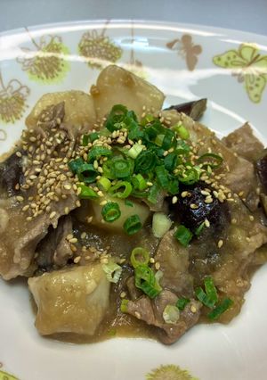 なすと里芋と豚肉のみぞれ生姜あんかけ炒め-レシピのメイン写真
