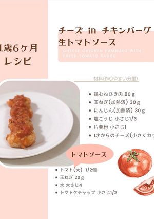 チーズ チキンバーグの生トマトソース-レシピのメイン写真