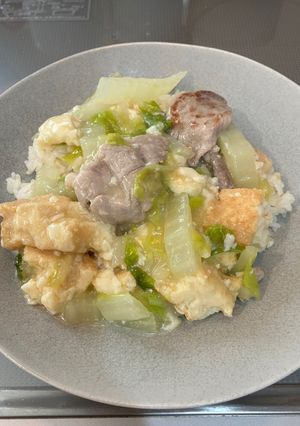 【麹✖️ワンパン】豚と白菜のあんかけ丼-レシピのメイン写真