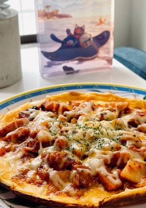 キムチとチーズ☆ピザ風もちもちオープンオムレツ-レシピのメイン写真