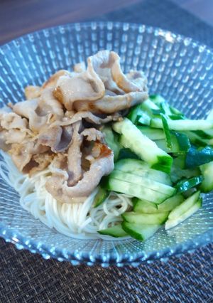 豚バラと胡瓜のピリ辛そうめん-レシピのメイン写真