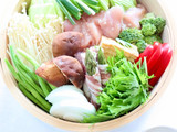 簡単ごまダレで【色々野菜とお肉の蒸籠蒸し