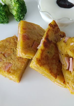 不味かったかぼちゃを食事系パンケーキに！-レシピのメイン写真