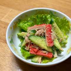 A picture of カニカマきゅうり中華風ツナマヨごまサラダ.