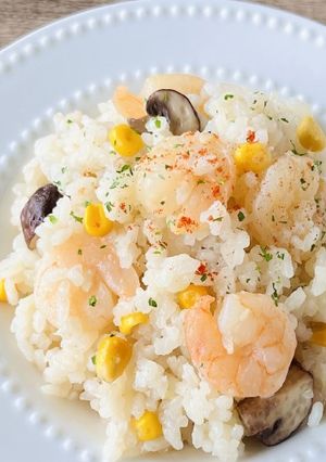 フライパン不要★レンジで簡単🦐海老ピラフ-レシピのメイン写真