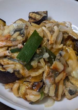 小アジと茄子のチーズケチャップ炒め&骨-レシピのメイン写真