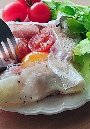 朝食に♪ライスペーパーで目玉焼きガレット-レシピのメイン写真