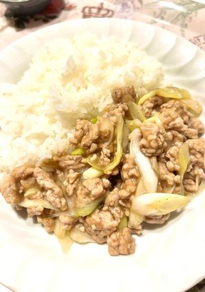 挽肉とネギの塩レモン炒め-レシピのメイン写真