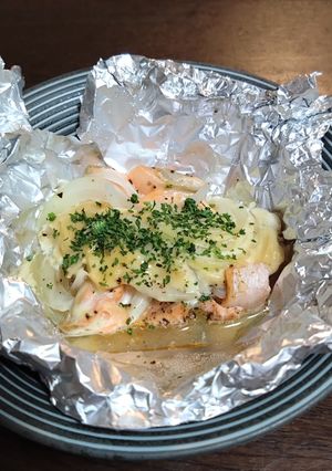 減塩 サーモンの味噌マヨ ホイル焼き-レシピのメイン写真