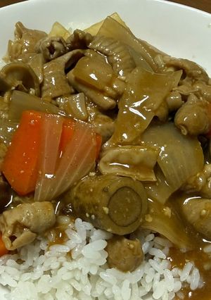 俺流！意外とあっさりモツ煮カレー-レシピのメイン写真