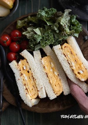 覚王山い志かわ風♪厚焼き卵のサンドイッチ-レシピのメイン写真