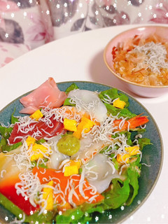しらすの海鮮サラダ&バター醤油ご飯💗-レシピのメイン写真