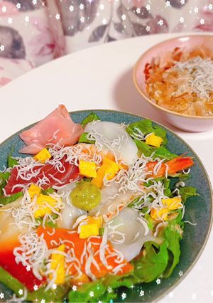 しらすの海鮮サラダ＆バター醤油ご飯💗-レシピのメイン写真