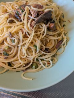 忘れられた鯖の蒲焼き缶でペペロンチーノ-レシピのメイン写真