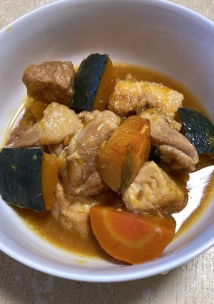 味しみしみ🤤鶏ももとかぼちゃと人参と厚揚げの煮物-レシピのメイン写真
