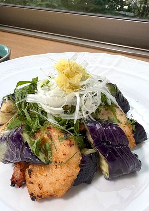 【簡単夕食】柔らか鶏胸肉とナスのたたき風-レシピのメイン写真