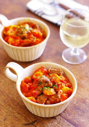 レンジdeラム肉とたっぷり野菜のトマト煮-レシピのメイン写真