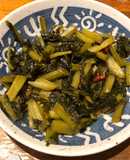 我が家の煮菜、野沢菜漬けの甘辛炒め