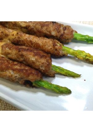 包んで焼く！アスパラバーグ★動画あり★-レシピのメイン写真