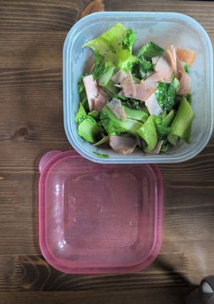 ハムと祝蕾の葉野菜のハーブソルトソテー-レシピのメイン写真