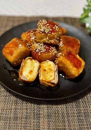 焼肉のタレで味付け簡単 厚揚げの豚肉巻き照り焼き-レシピのメイン写真