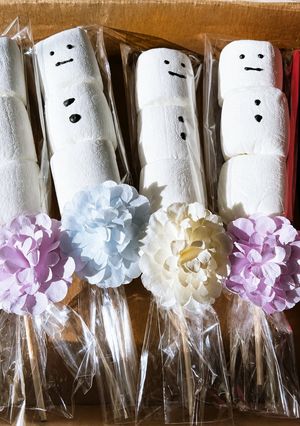 クリスマス友達交換用！マショマロ雪だるま-レシピのメイン写真