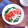 花椒トマトポン酢タレでささみきゅうり和え