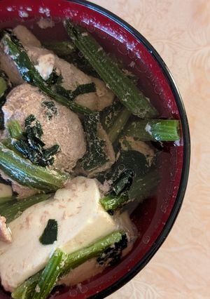 簡単★蓬蓮草と豚肉と豆腐の鶏ガラスープ-レシピのメイン写真