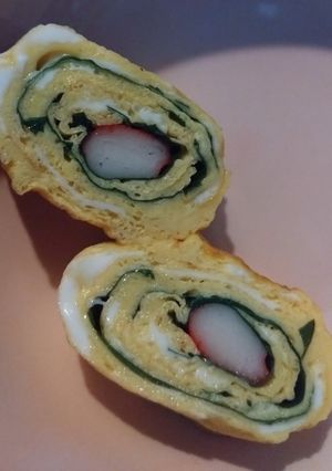 カニカマのしそ巻き巻き卵焼き-レシピのメイン写真