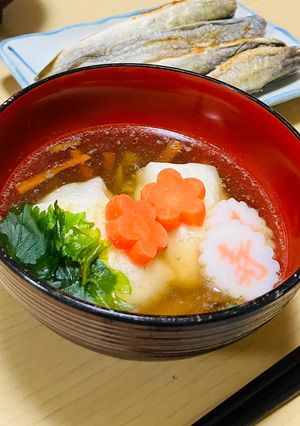 年越しそばとお雑煮の汁-レシピのメイン写真
