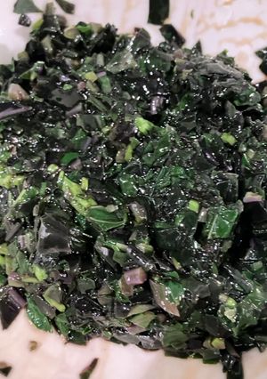 モロヘイヤと金時草の醤油和え-レシピのメイン写真