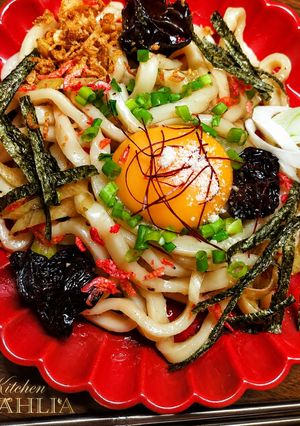 爆速!うどん油そば🍜耐熱容器で完結丨簡単ランチ☆-レシピのメイン写真