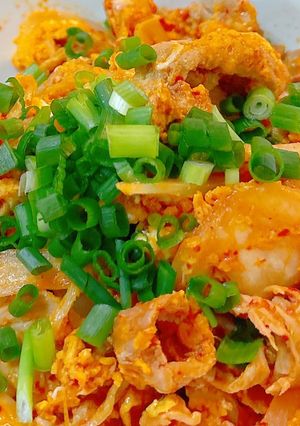 チーズinまろやか♪豚キムチチーズ卵炒め-レシピのメイン写真