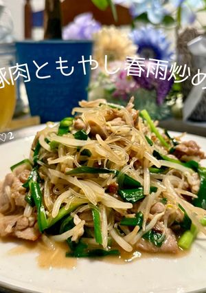 豚肉ともやし春雨炒め-レシピのメイン写真