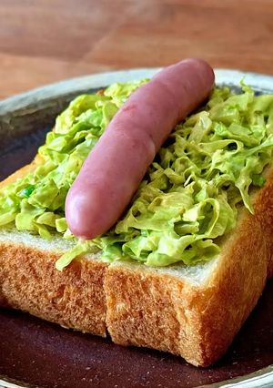 カレーマヨ風 春キャベツトースト🍞 -レシピのメイン写真