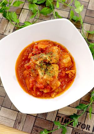 簡単☆鶏肉のトマト缶煮-レシピのメイン写真