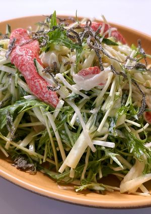 カニカマと水菜の塩昆布入りマヨポン酢和え-レシピのメイン写真