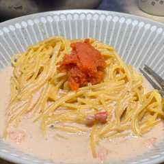 รูปของ ワンパンたらこクリームパスタ