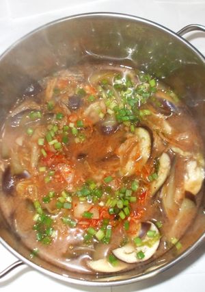 ナスの味噌汁♪簡単キムチ入り-レシピのメイン写真