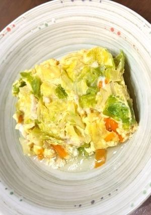 鶏ひき肉とキャベツの卵とじ-レシピのメイン写真