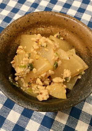 大根と鶏ひき肉の炒め煮マスタード和え-レシピのメイン写真