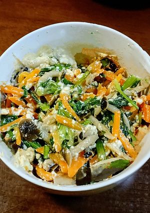 レンジで簡単、春菊の白和え-レシピのメイン写真