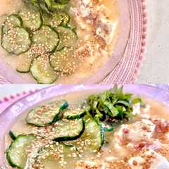 รูปของ ツナと豆腐の冷や汁〜♡！