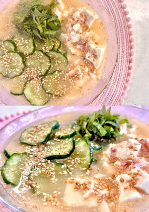 ツナと豆腐の冷や汁〜♡！-レシピのメイン写真