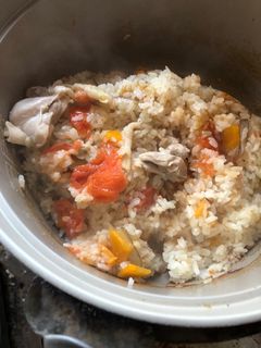 鍋キューブトマトごぼう鶏もも炊き込みご飯-レシピのメイン写真