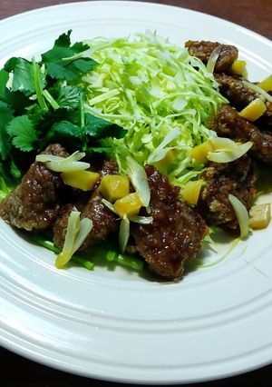 鯨の揚げ焼き(レア) 発酵玉葱-レシピのメイン写真
