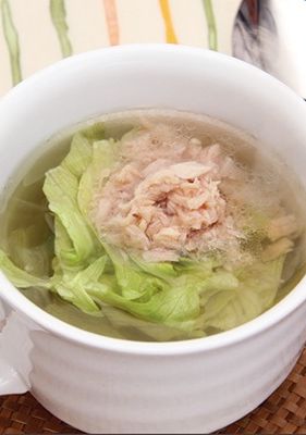 レンジで簡単！レタスのカップスープ-レシピのメイン写真