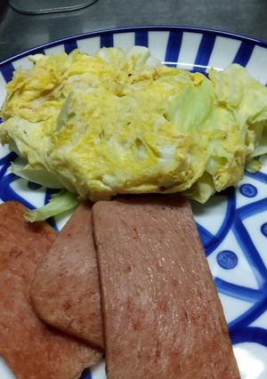 キャベツ卵とスパム　ポー卵キャベツ-レシピのメイン写真