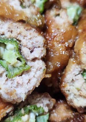 お年寄り絶賛シリーズ・オクラ挽肉焼き煮☆-レシピのメイン写真