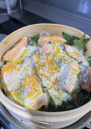 鮭とじゃがいも・ほうれん草のチーズせいろ-レシピのメイン写真